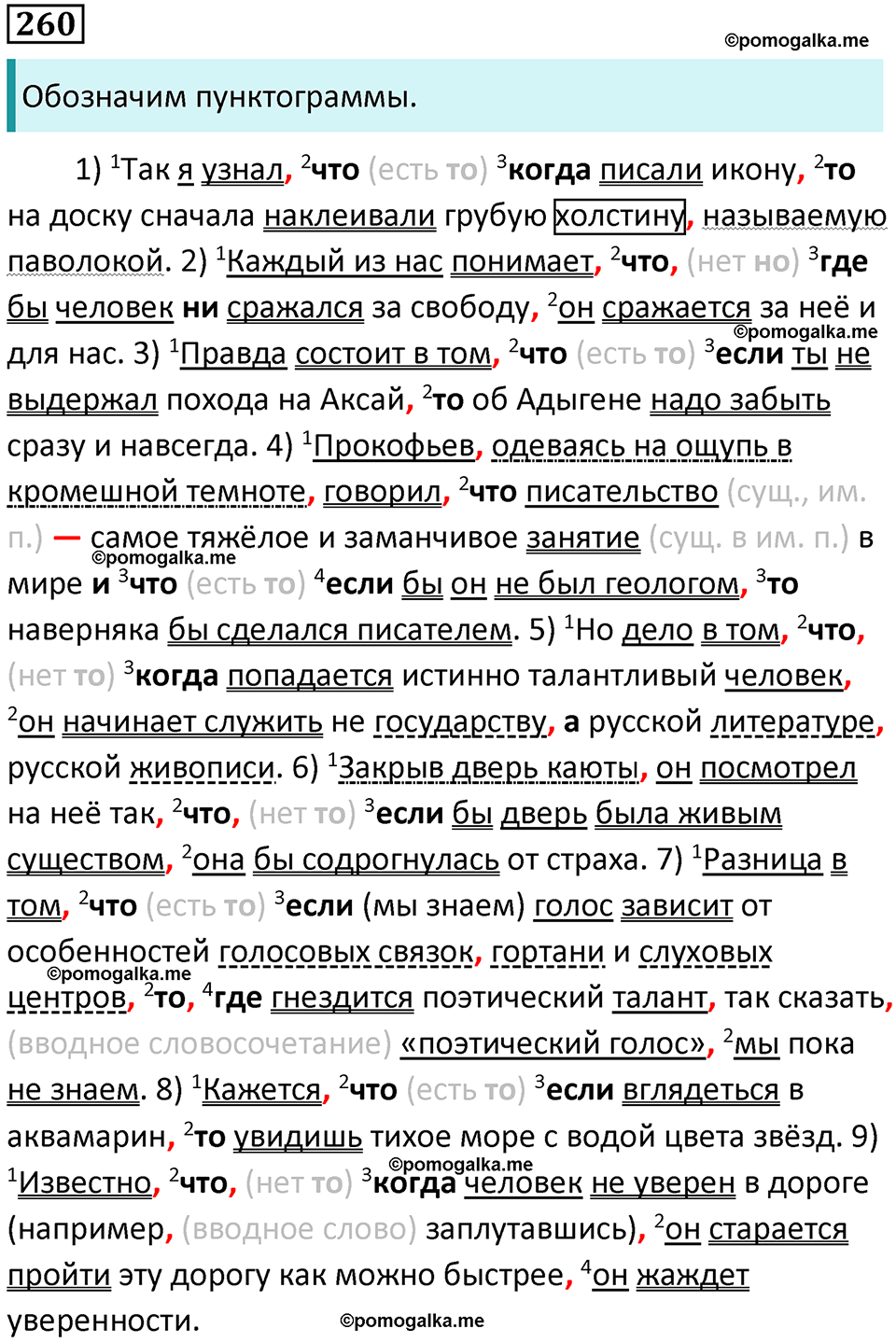 страница 370 упражнение 260 русский язык 10 класс Гусарова 2021 год