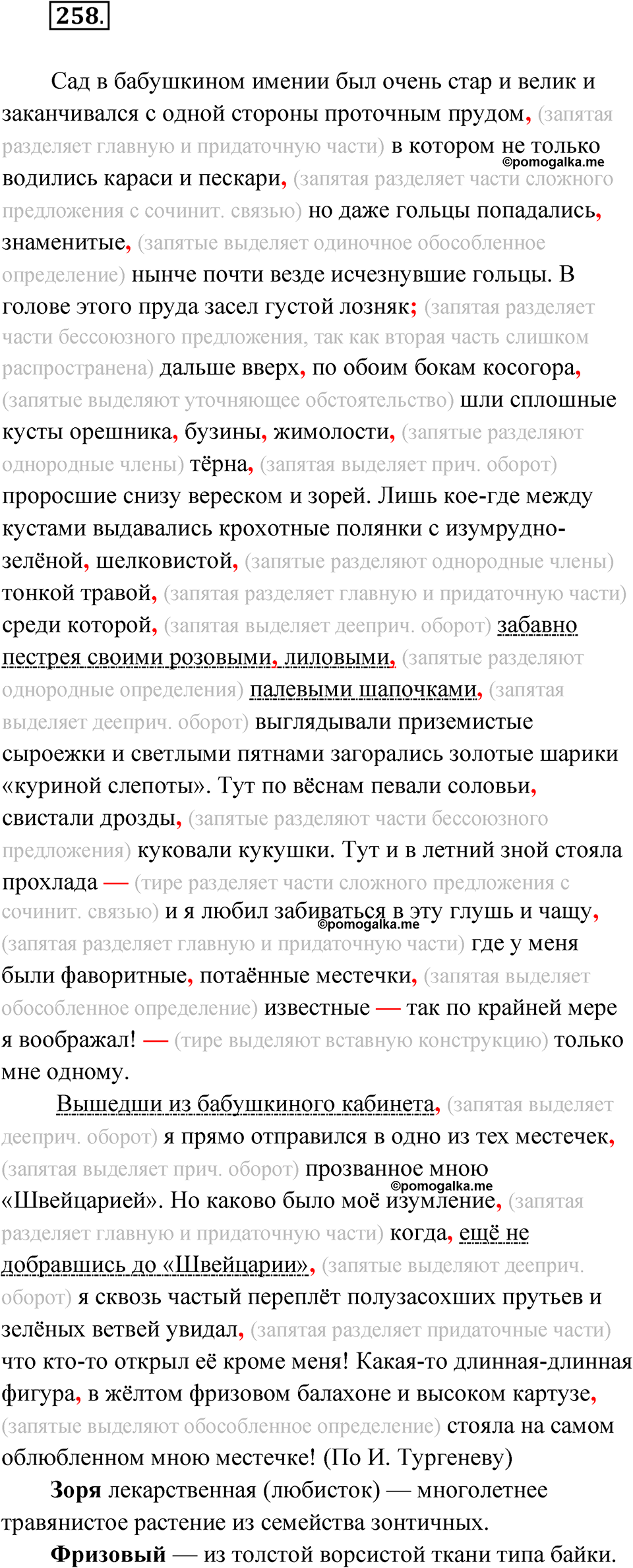 упражнение 258 русский язык 11 класс Гусарова учебник 2022 год