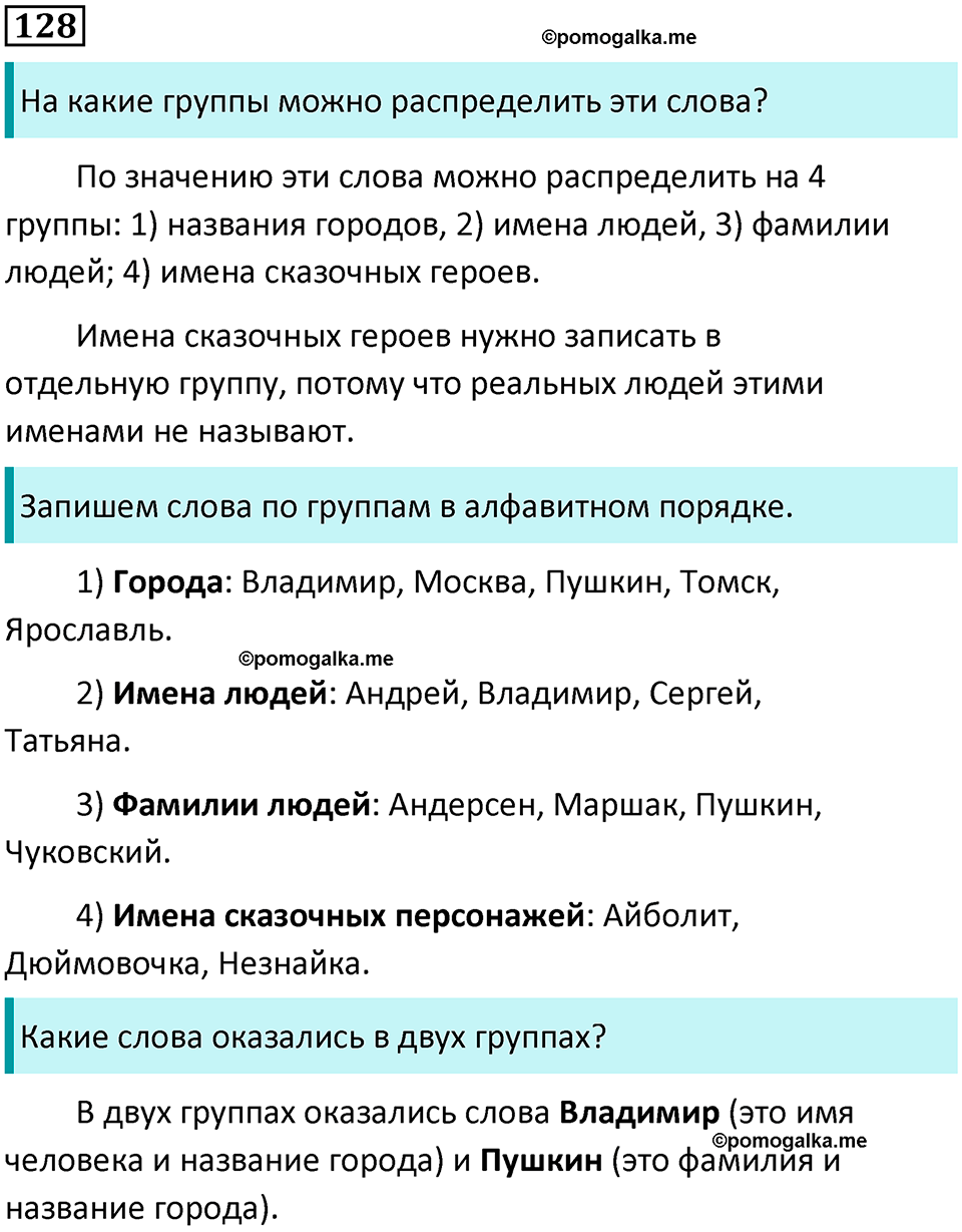 часть 1 упражнение 128 русский язык 2 класс Канакина, Горецкий 2024 год