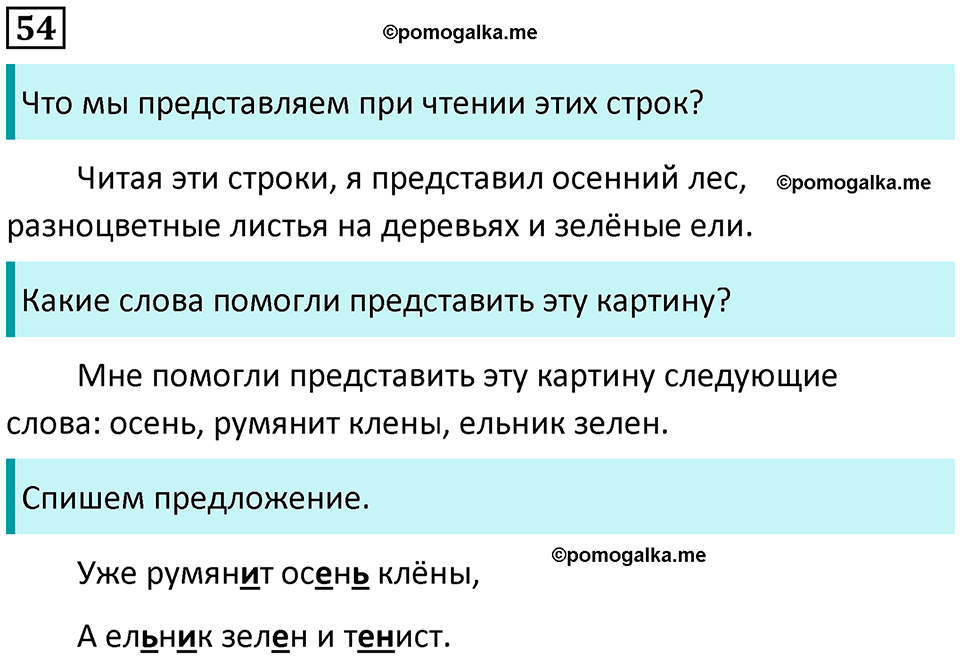 часть 1 упражнение 54 русский язык 2 класс Канакина, Горецкий 2024 год