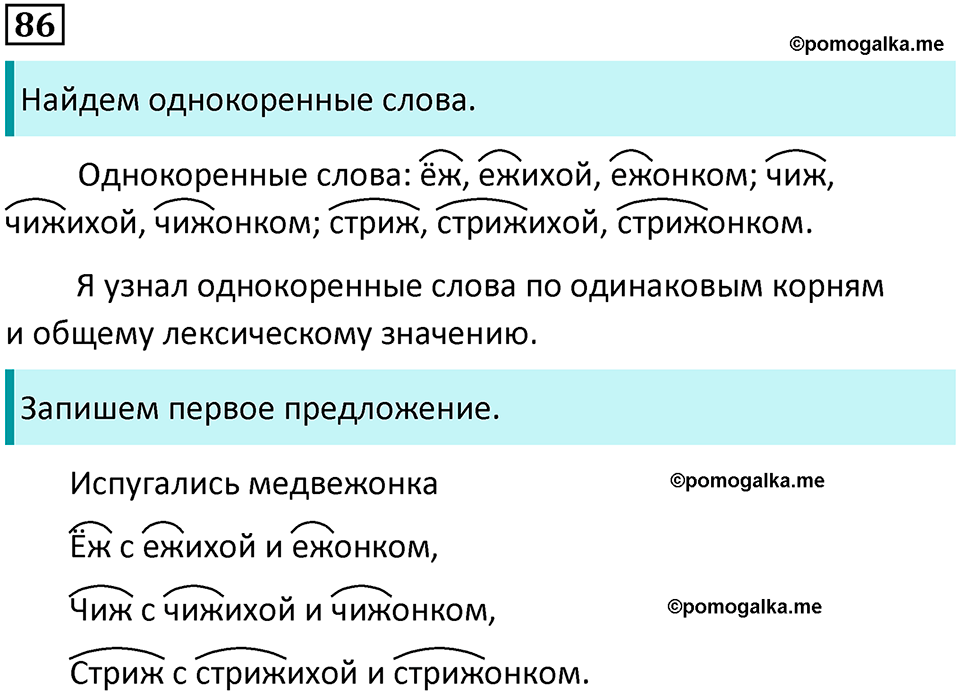 часть 1 упражнение 86 русский язык 2 класс Канакина, Горецкий 2024 год