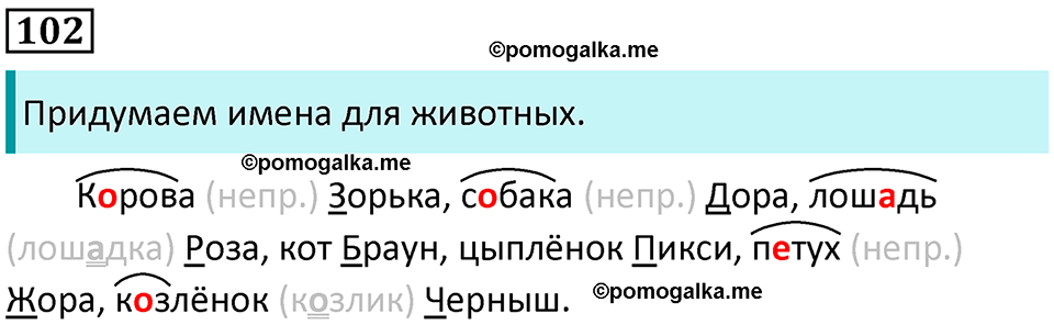 часть 2 упражнение 102 русский язык 2 класс Канакина, Горецкий 2024 год