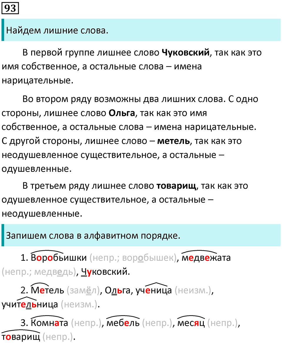 часть 2 упражнение 93 русский язык 2 класс Канакина, Горецкий 2024 год