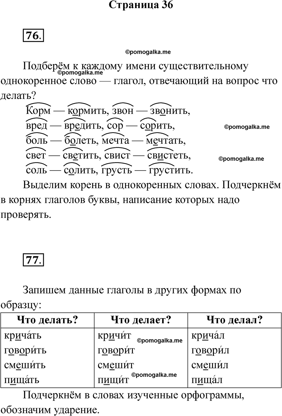 часть 2 страница 36 русский язык 2 класс Канакина рабочая тетрадь 2025 год
