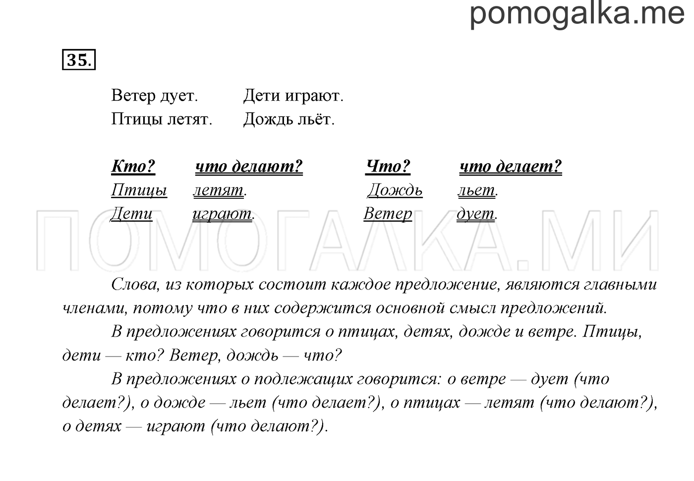 часть 1 страница 32 упражнение 35 русский язык 2 класс Канакина, Горецкий 2017 год