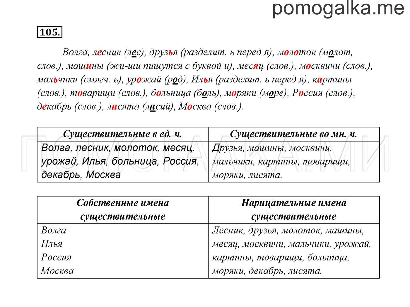 часть 2 страница 61 упражнение 105 русский язык 2 класс Канакина, Горецкий 2017 год