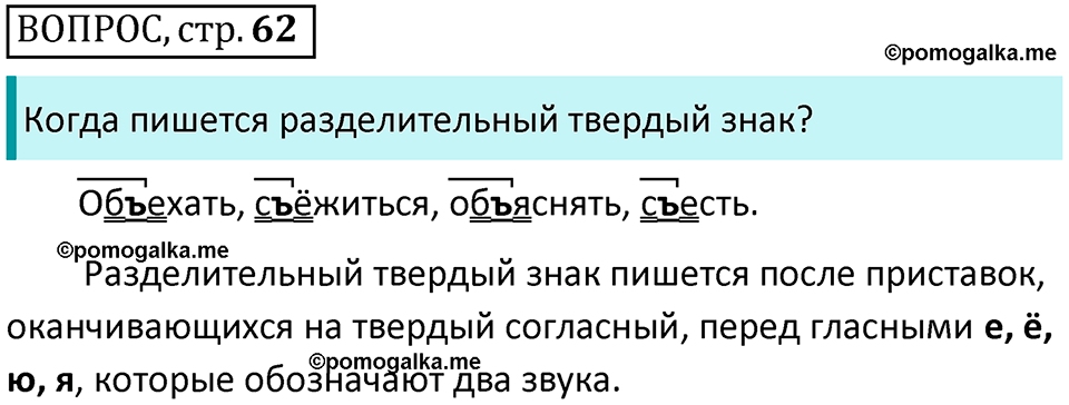 часть 1 страница 62 Вопросы русский язык 2 класс Климанова 2023 год