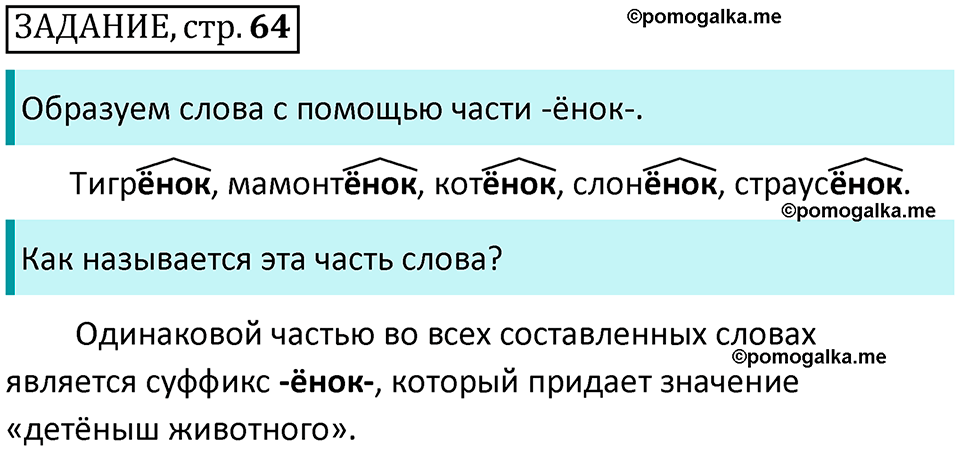 часть 1 страница 64 Задание русский язык 2 класс Климанова 2023 год