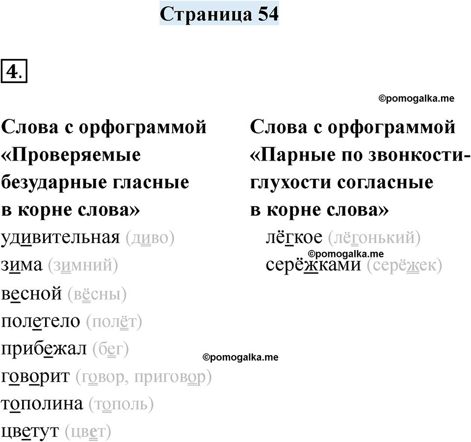 часть 1 страница 54 русский язык 2 класс Кузнецова рабочая тетрадь 2025 год