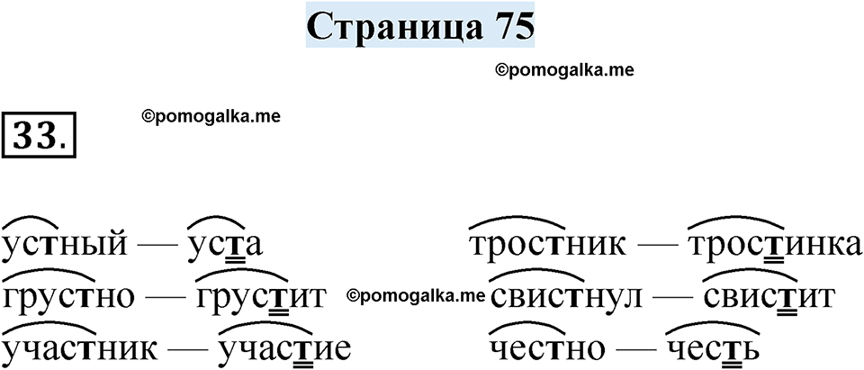 часть 2 страница 75 русский язык 2 класс Кузнецова рабочая тетрадь 2025 год