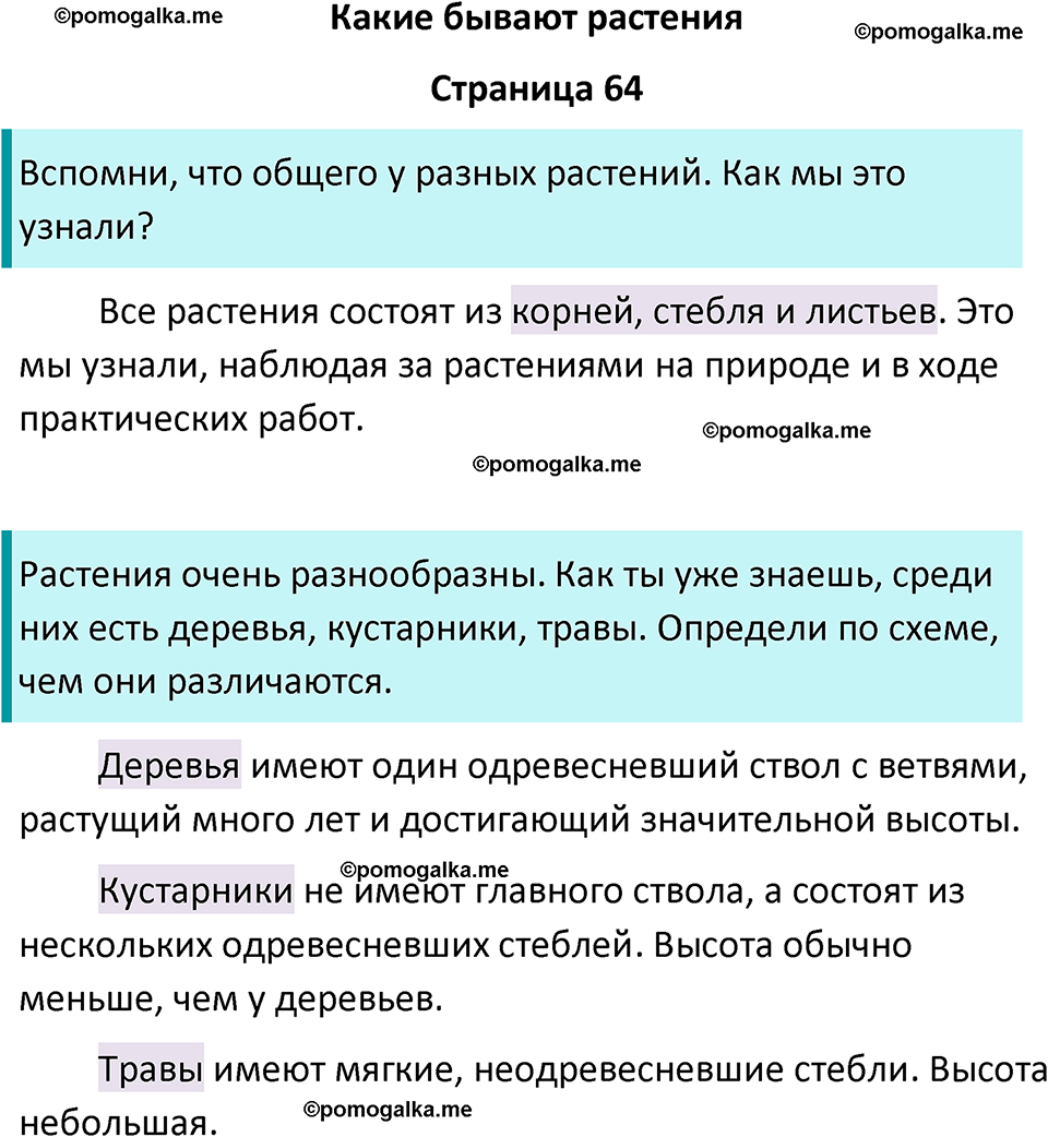 часть 1 страница 64 окружающий мир 2 класс Плешаков учебник 2024 год