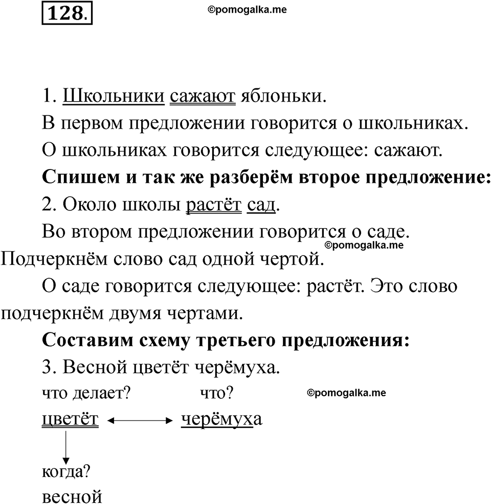 часть 1 страница 72 упражнение 128 русский язык 2 класс Рамзаева 2025