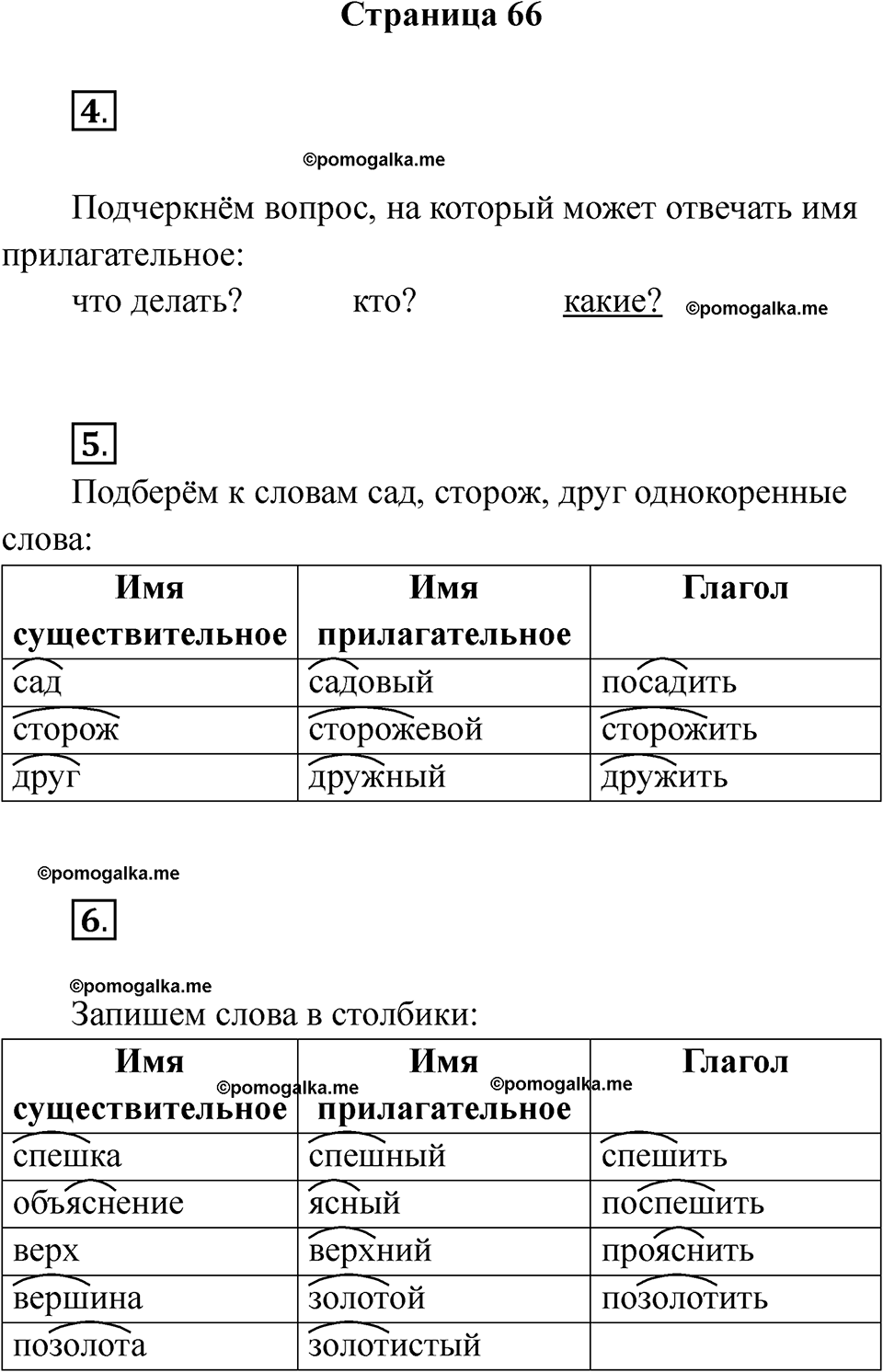страница 66 русский язык 2 класс Тихомирова тренажер 2026 год