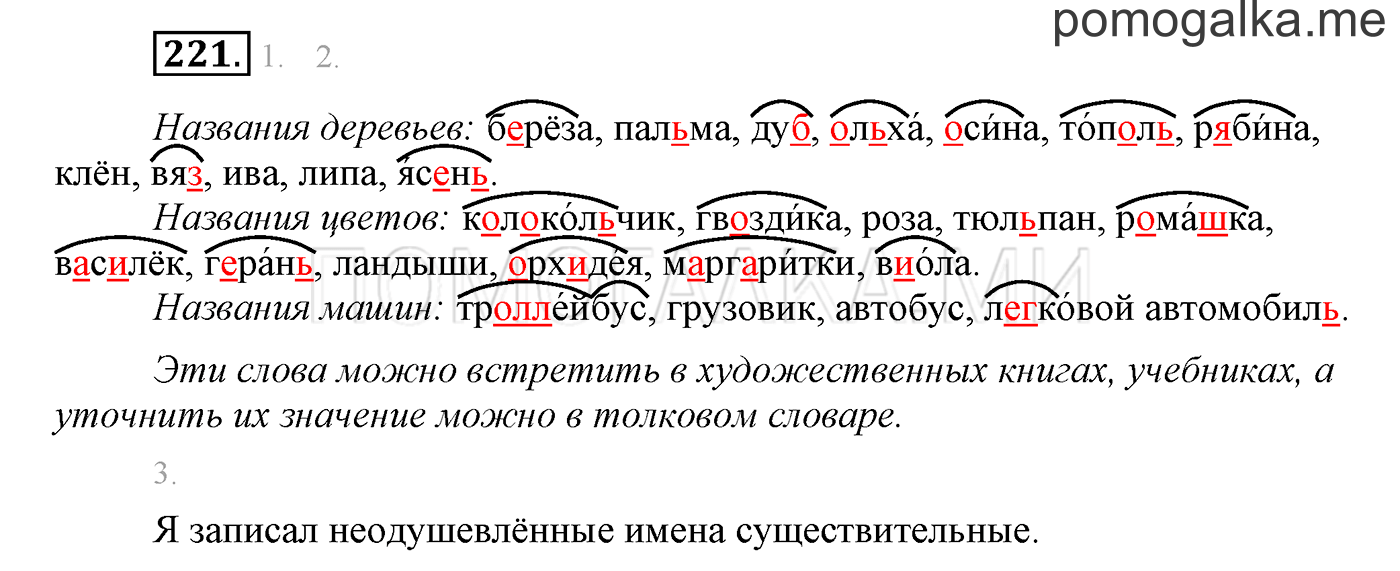 часть 2 страница 14 упражнение 221 русский язык 3 класс Бунеев, Бунеева, Пронина 2015 год