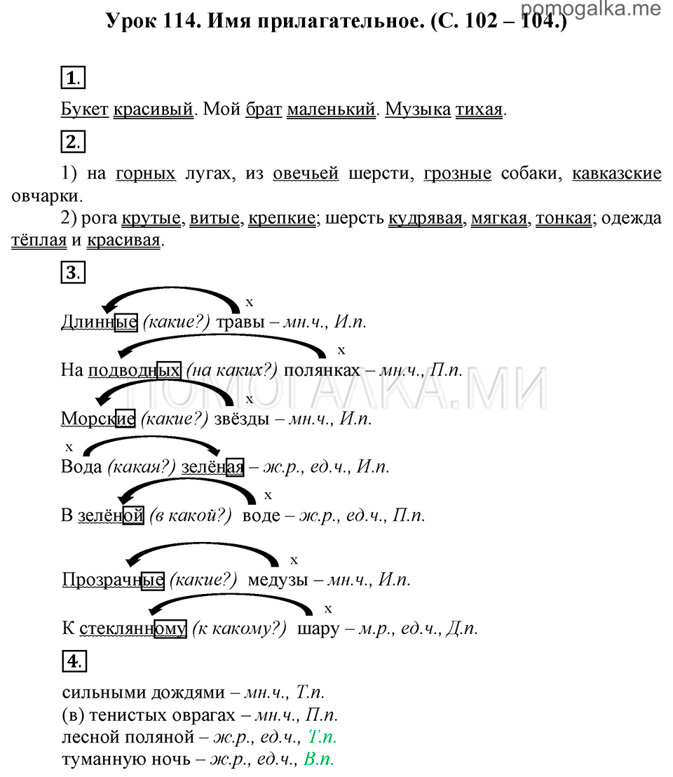 часть 2 страницы 102-104 урок 114 русский язык 3 класс Иванов, Евдокимова, Кузнецова