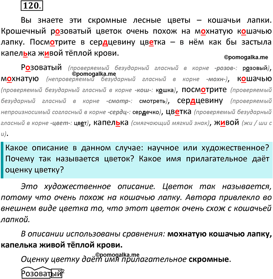 часть 2 страница 69 упражнение 120 русский язык 3 класс Канакина, Горецкий 2022