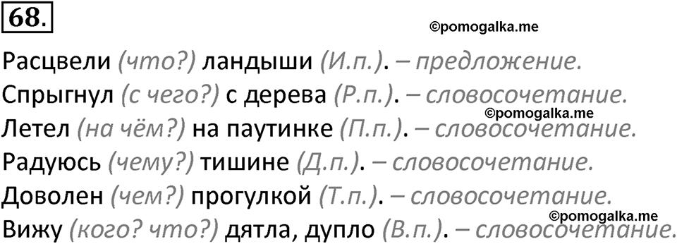 часть 2 страница 39 упражнение 68 русский язык 3 класс Канакина, Горецкий 2022