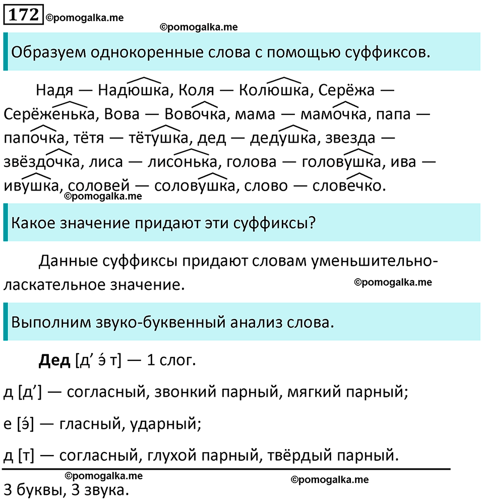 часть 1 страница 91 упражнение 172 русский язык 3 класс Канакина, Горецкий 2024