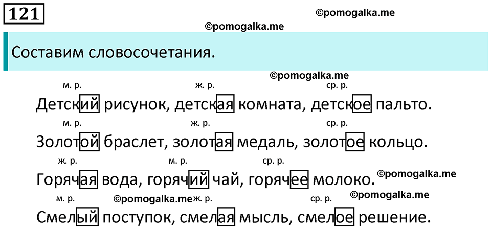 часть 2 страница 71 упражнение 121 русский язык 3 класс Канакина, Горецкий 2024