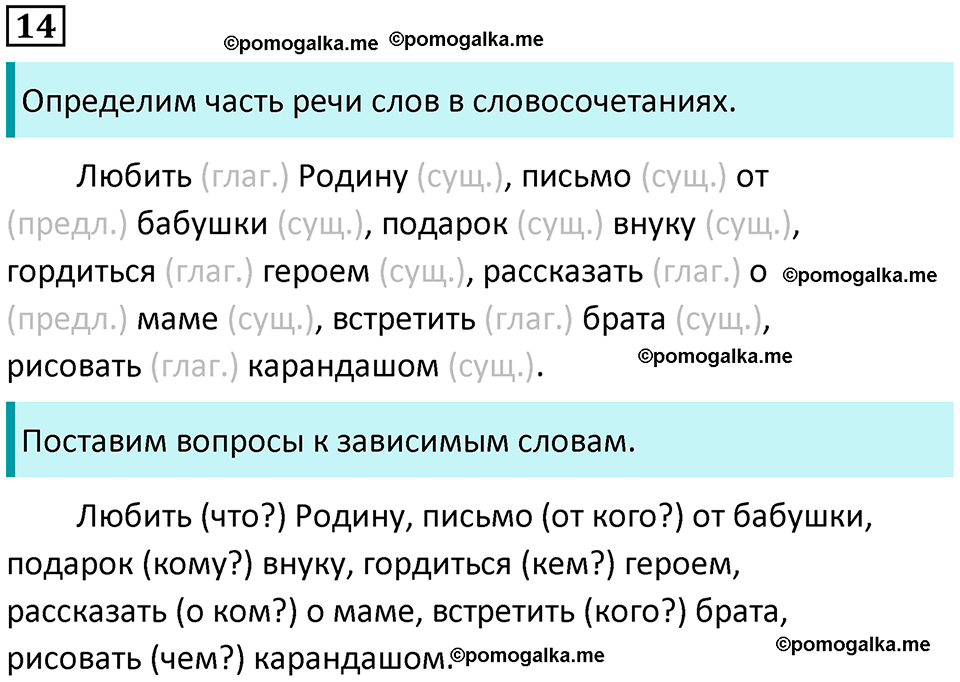часть 2 страница 11 упражнение 14 русский язык 3 класс Канакина, Горецкий 2024