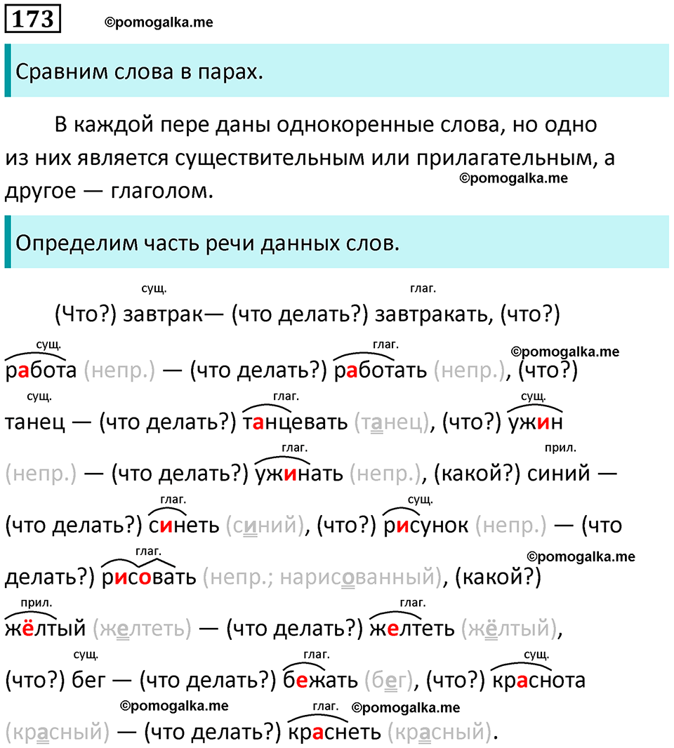 часть 2 страница 102 упражнение 173 русский язык 3 класс Канакина, Горецкий 2024