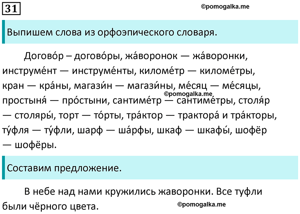 часть 2 страница 21 упражнение 31 русский язык 3 класс Канакина, Горецкий 2024