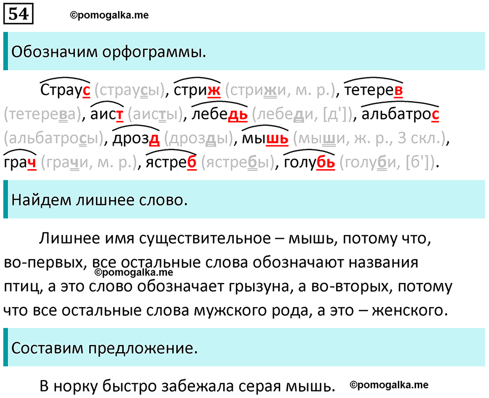 часть 2 страница 32 упражнение 54 русский язык 3 класс Канакина, Горецкий 2024