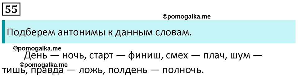 часть 2 страница 32 упражнение 55 русский язык 3 класс Канакина, Горецкий 2024