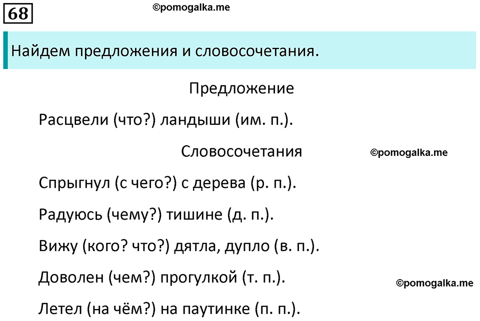 часть 2 страница 39 упражнение 68 русский язык 3 класс Канакина, Горецкий 2024