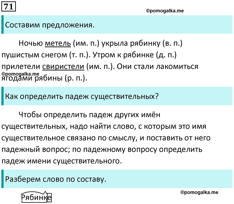часть 2 страница 41 упражнение 71 русский язык 3 класс Канакина, Горецкий 2024