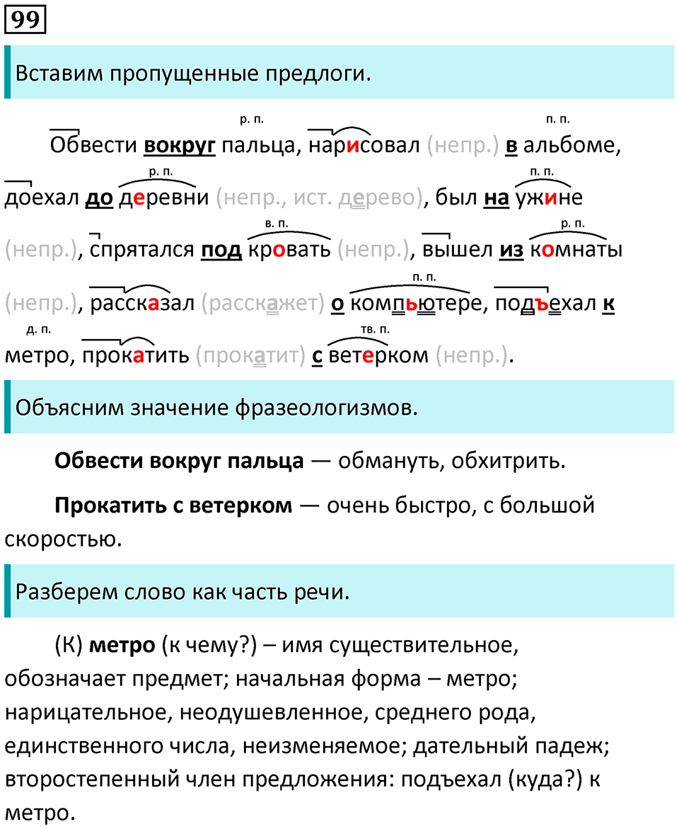 часть 2 страница 55 упражнение 99 русский язык 3 класс Канакина, Горецкий 2024
