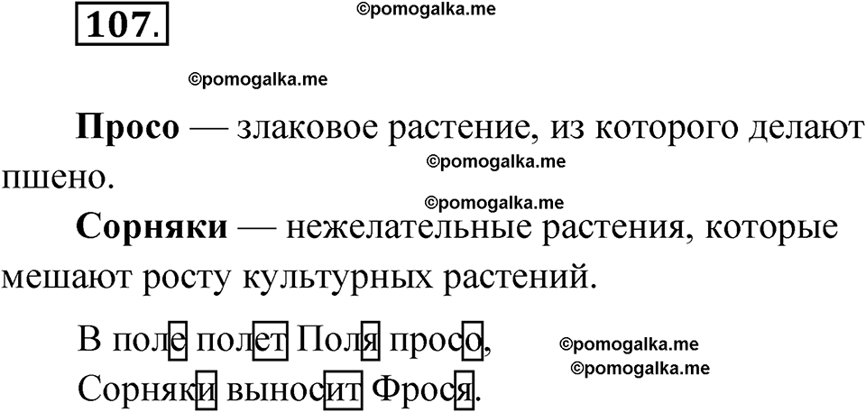 часть 1 упражнение 107 русский язык 3 класс Канакина рабочая тетрадь 2025 год
