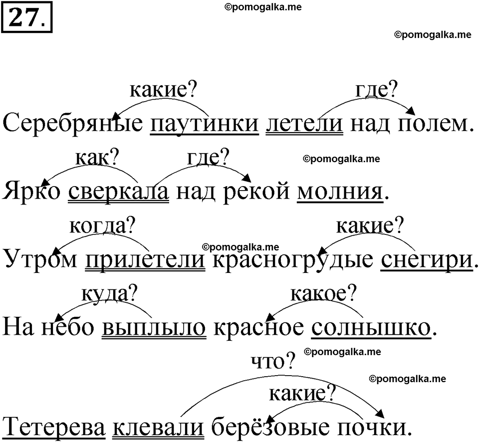 часть 1 упражнение 27 русский язык 3 класс Канакина рабочая тетрадь 2025 год