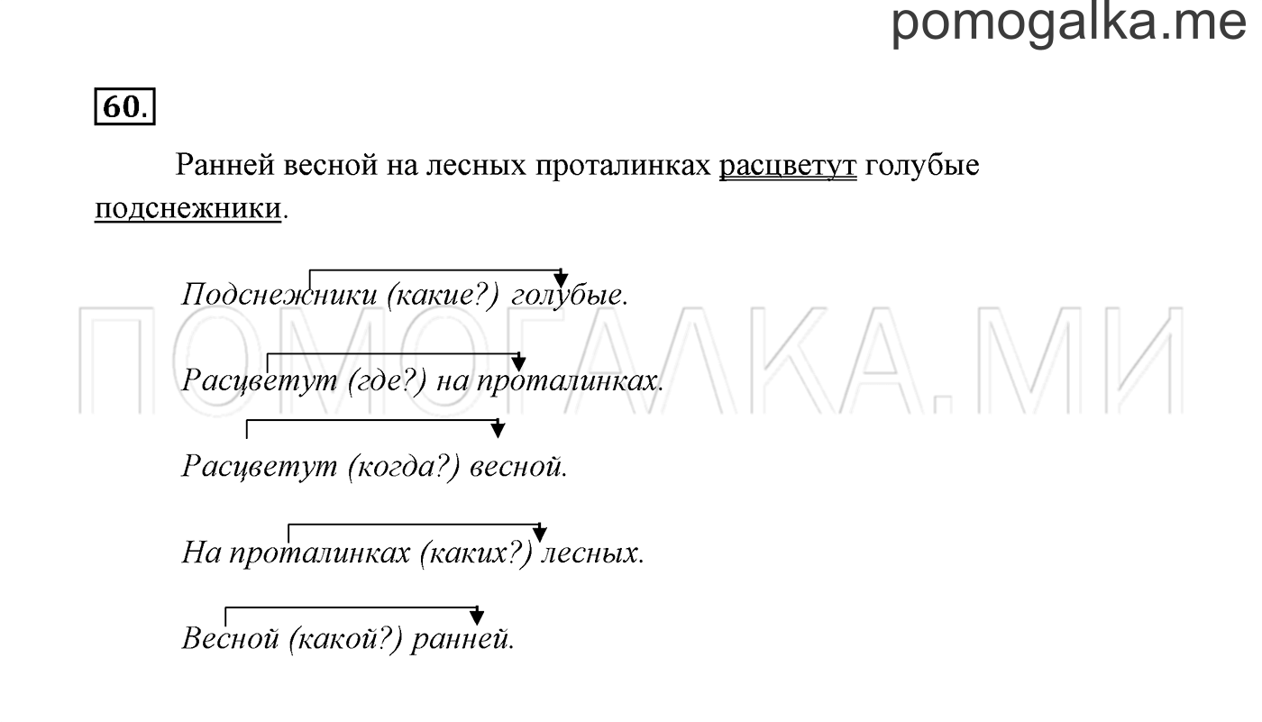часть 1 страница 36 упражнение 60 русский язык 3 класс Канакина, Горецкий 2013