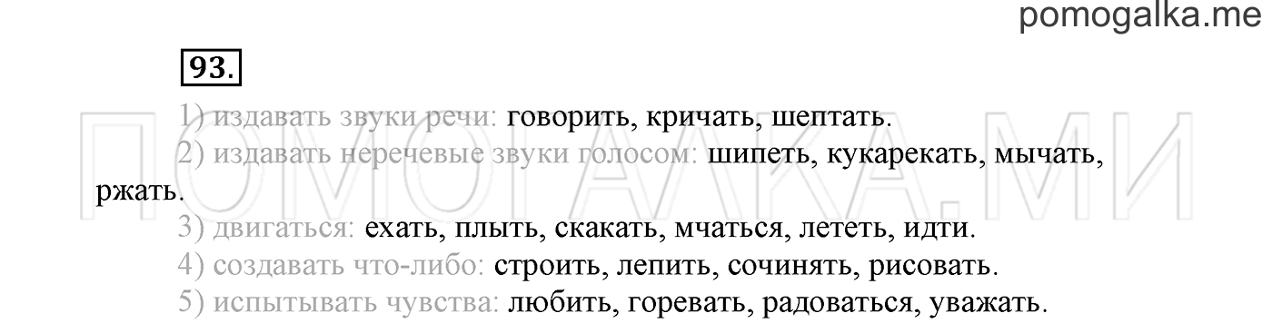 страница 53 Упражнение №93 русский язык 3 класс Климанова, Бабушкина часть 2