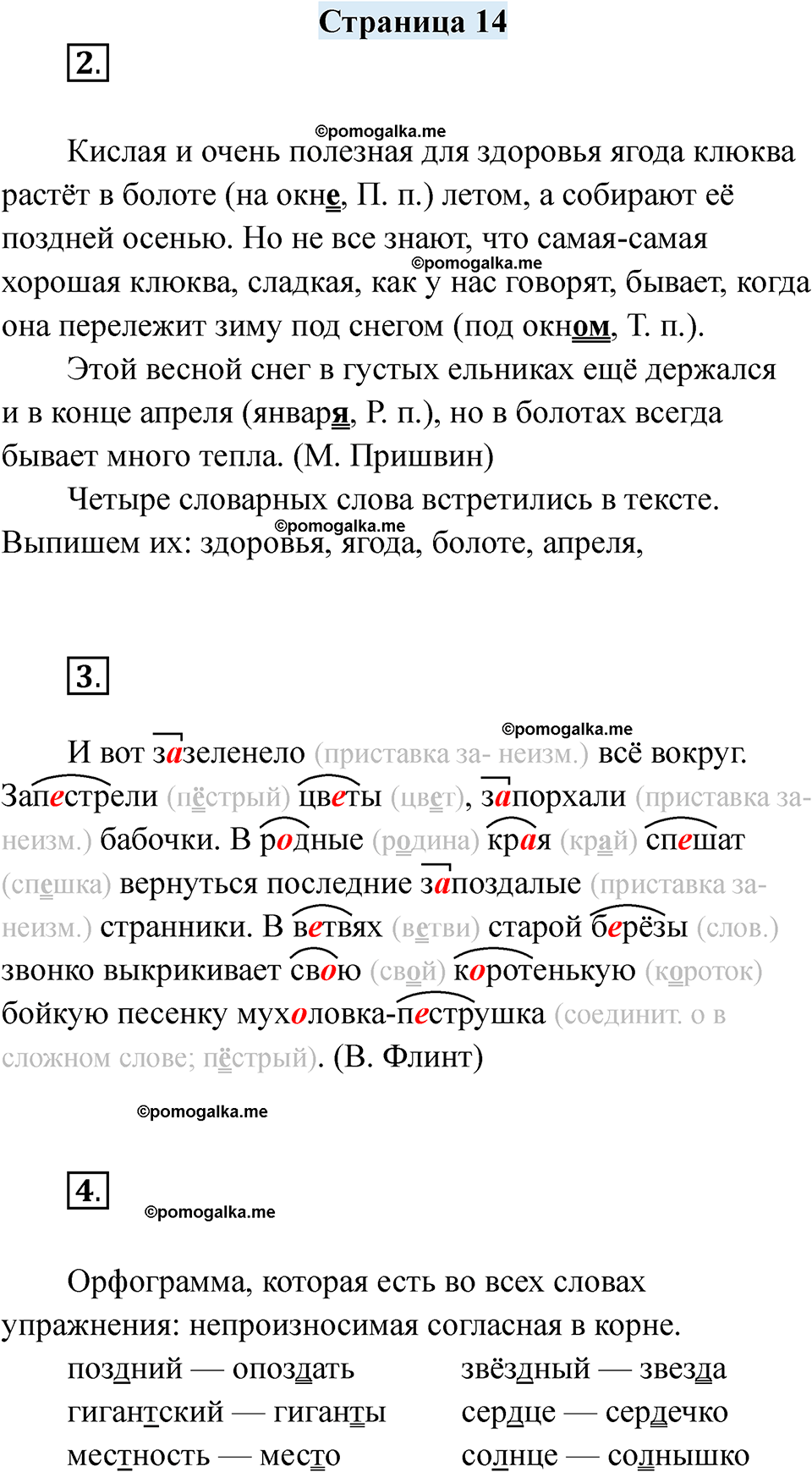 часть 2 страница 14 русский язык 3 класс Кузнецова рабочая тетрадь 2025 год