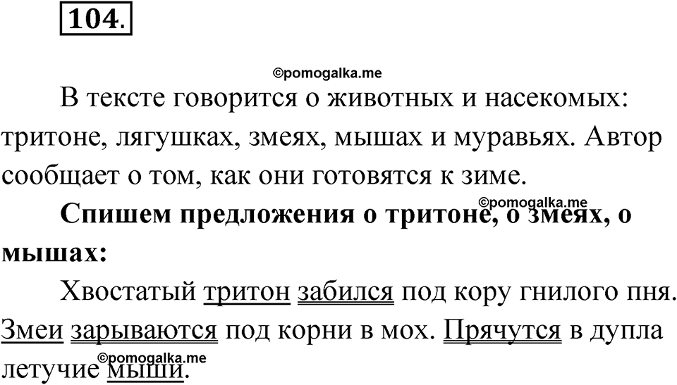 часть 1 упражнение 104 русский язык 3 класс Рамзаева 2025