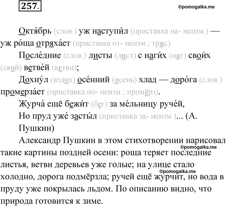 часть 1 упражнение 257 русский язык 3 класс Рамзаева 2025