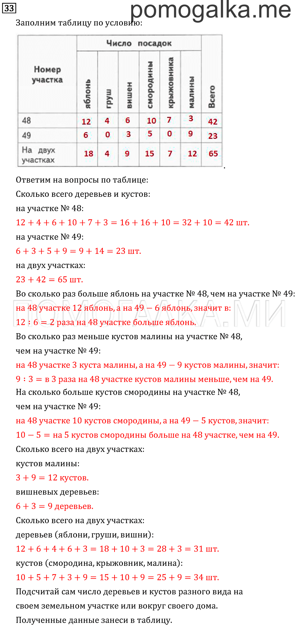 Страница 122 задача №33 математика 3 класс Рудницкая