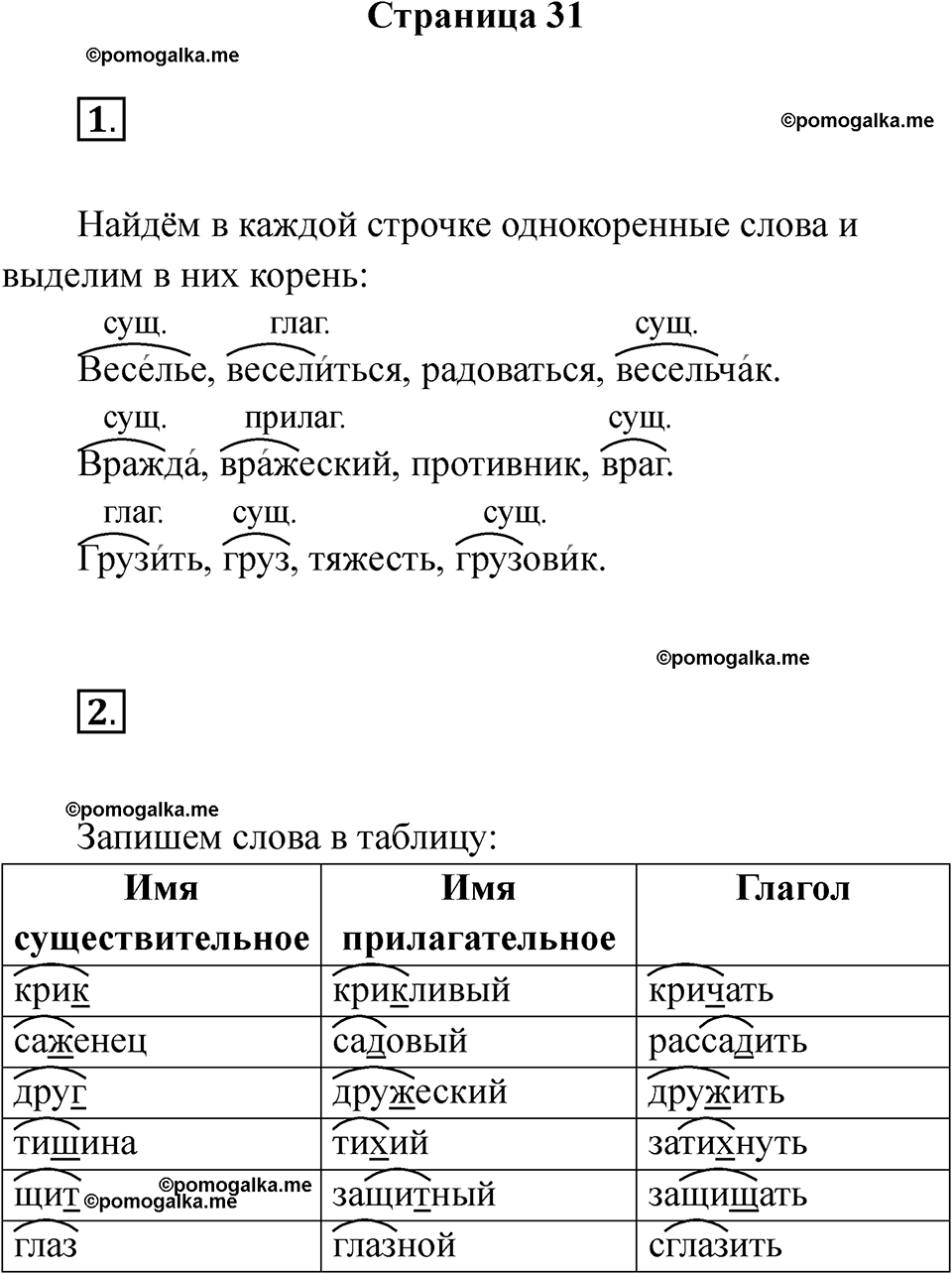 страница 31 русский язык 3 класс Тихомирова тренажер 2026 год