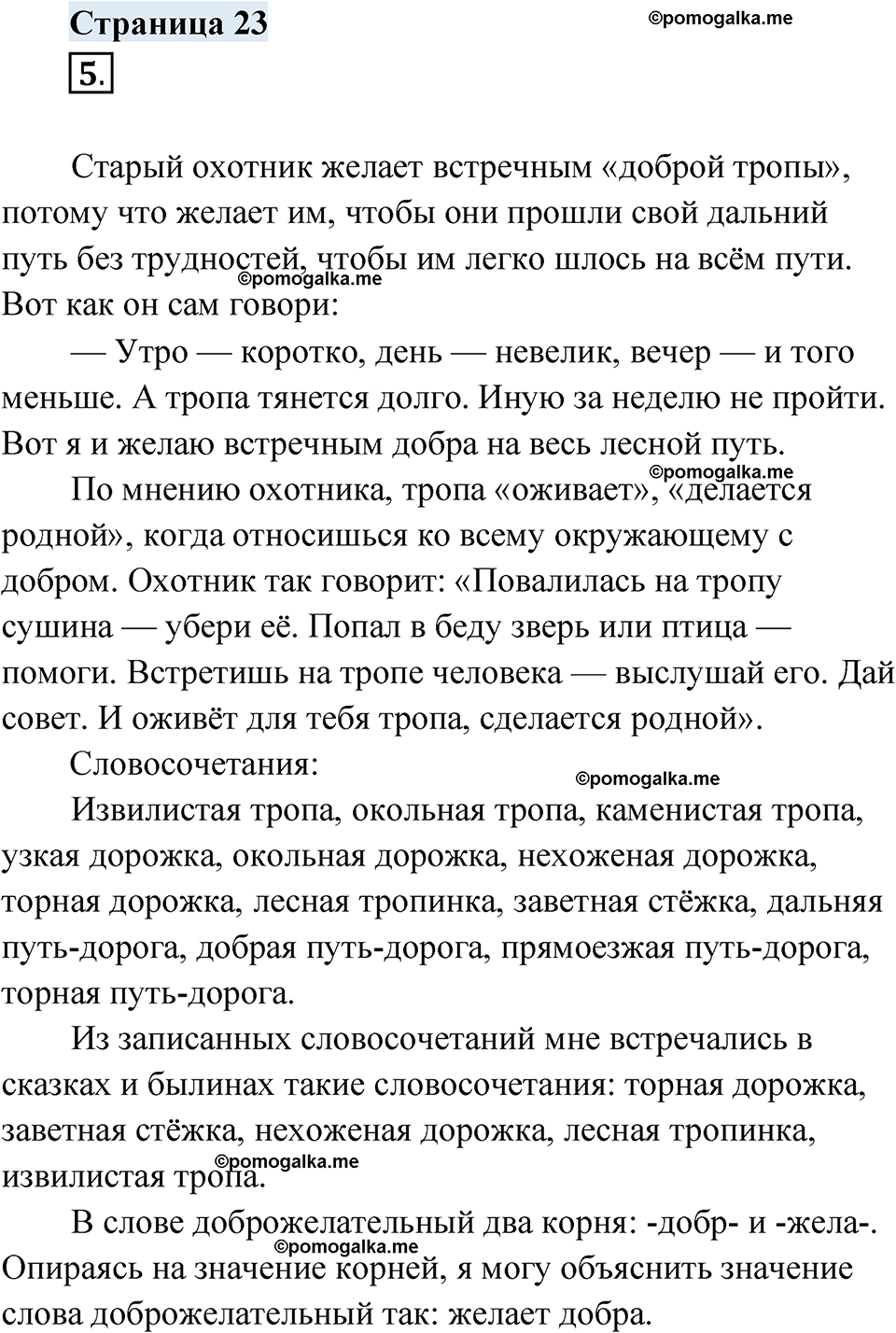 страница 23 русский родной язык 4 класс Александрова 2023 год