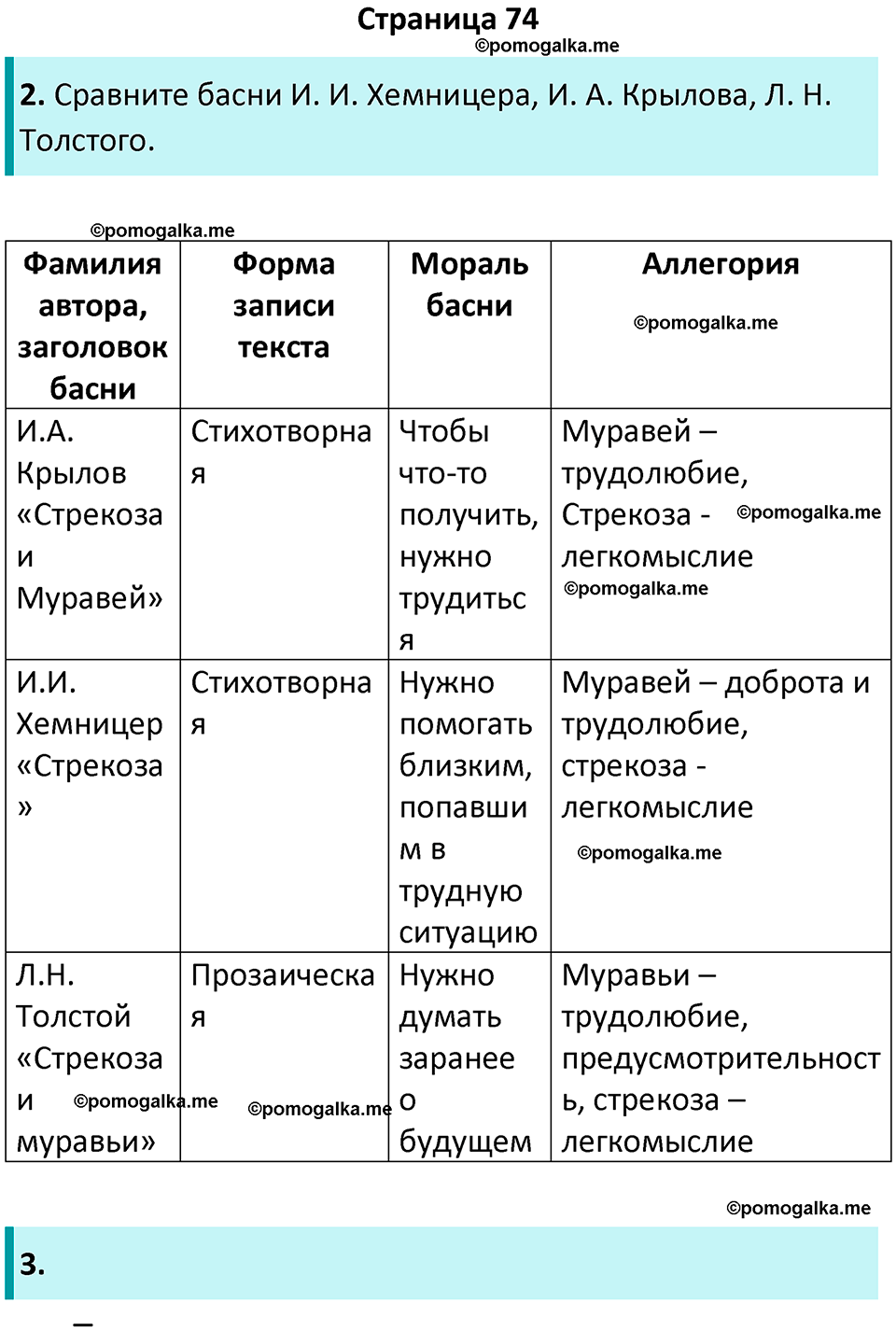 часть 1 страница 74 литературное чтение 4 класс Ефросинина 2024 год