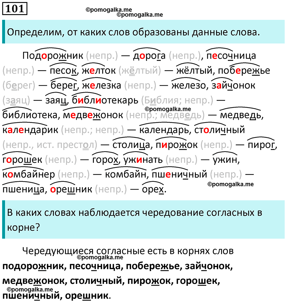 часть 1 упражнение 101 русский язык 4 класс Канакина 2023 год