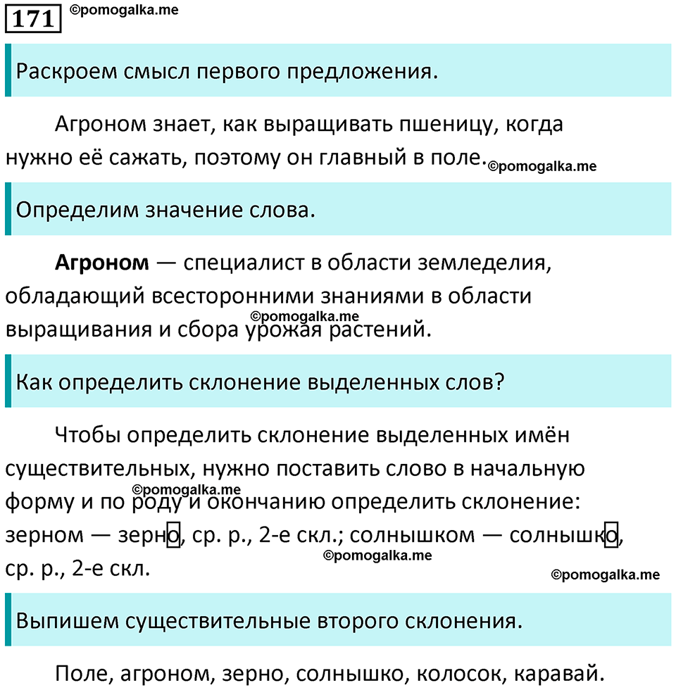 часть 1 упражнение 171 русский язык 4 класс Канакина 2023 год