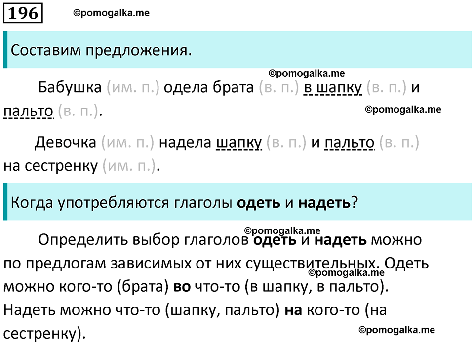 часть 1 упражнение 196 русский язык 4 класс Канакина 2023 год