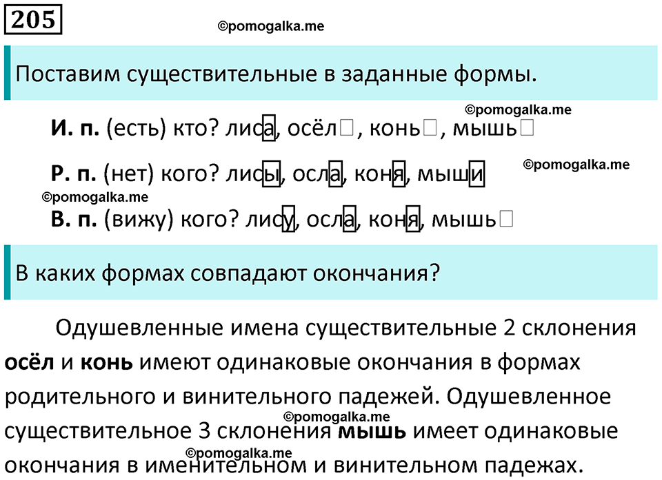 часть 1 упражнение 205 русский язык 4 класс Канакина 2023 год