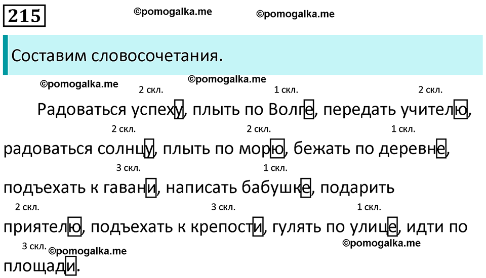 часть 1 упражнение 215 русский язык 4 класс Канакина 2023 год