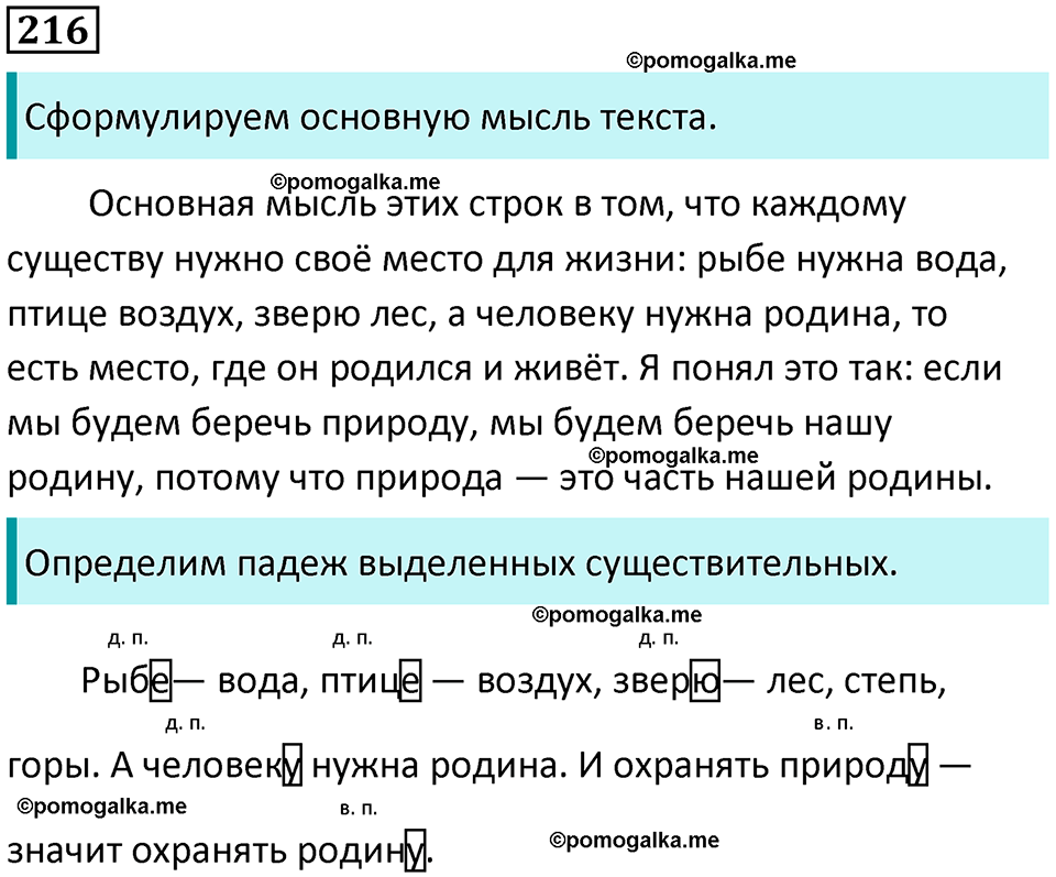 часть 1 упражнение 216 русский язык 4 класс Канакина 2023 год