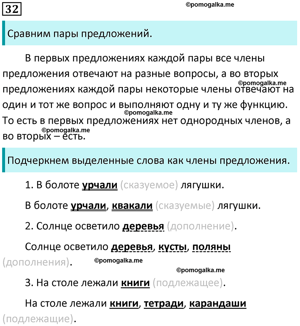 часть 1 упражнение 32 русский язык 4 класс Канакина 2023 год