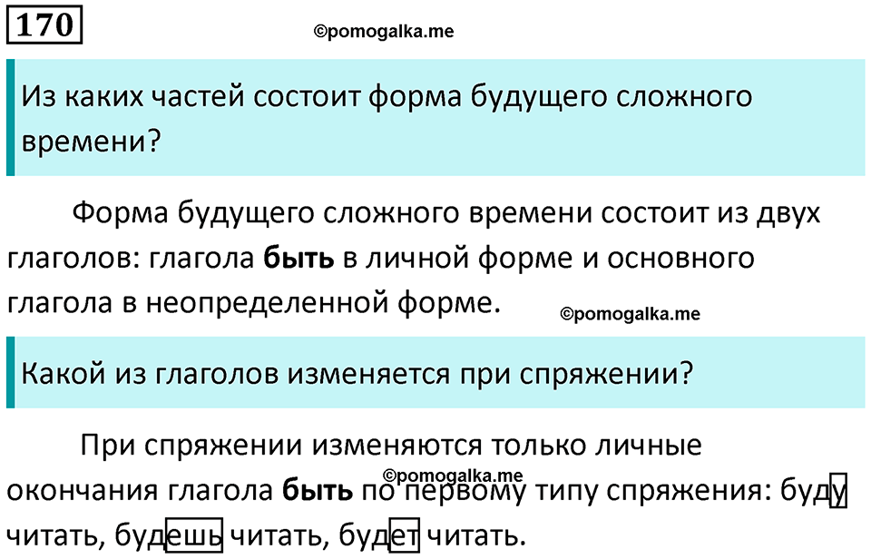 часть 2 упражнение 170 русский язык 4 класс Канакина 2023 год